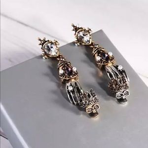 Betsey Johnson RARE Hands & Skull Earrings